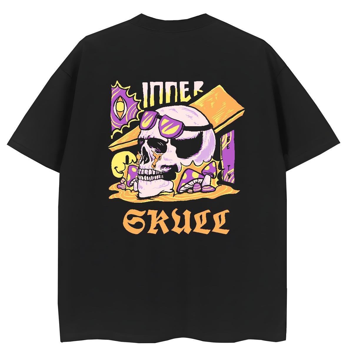 2024 T-Shirts 230g Cotton Crew Neck Breathable Daily Outfit skull Couples T Shirts Loose Customized Print Tops Shirt