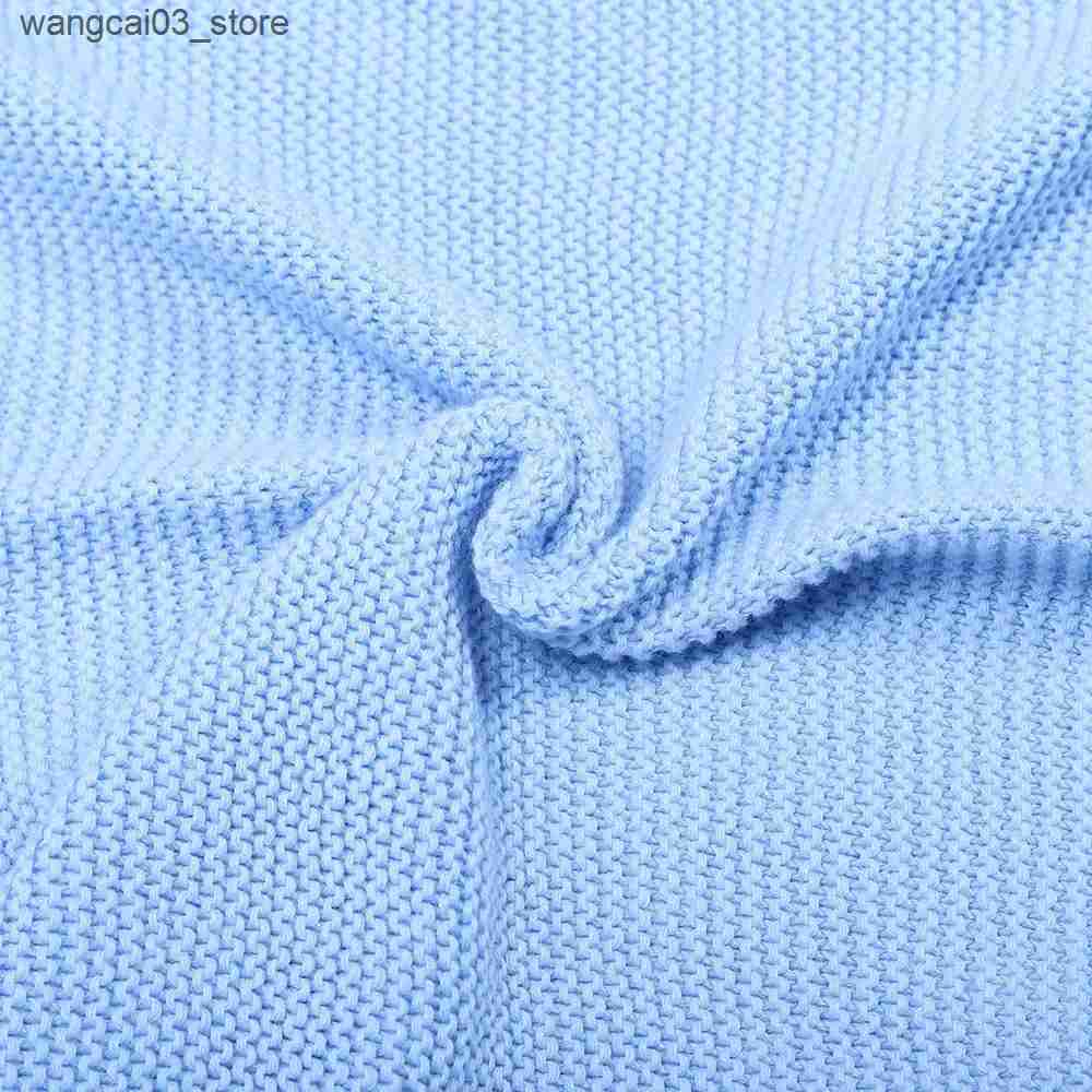 Blankets Swaddling Personalized Name Baby Blanket Embroidered New Born Baby Blanket Stroller Swaddles Breathable Cotton Knitted Blanket Bedding Kid L2