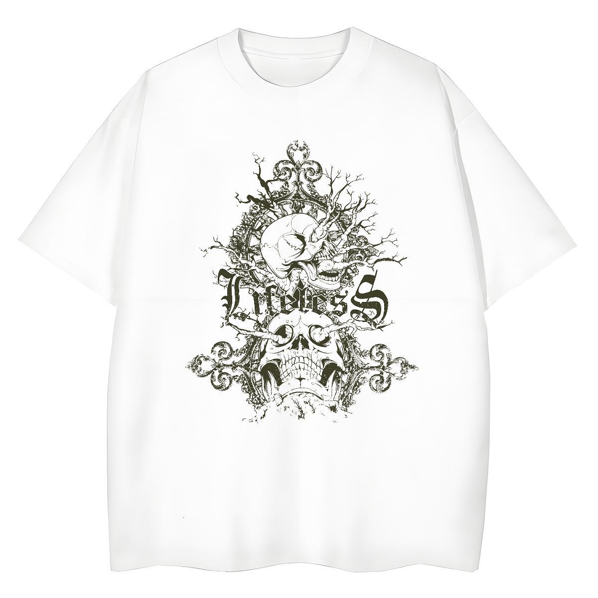 2024 Designer Womens T Shirts 230g Pure Cotton Breathable Crew Neck Hip Hop Street skull Couples T Shirts Female DIY Logo Tops Shirt