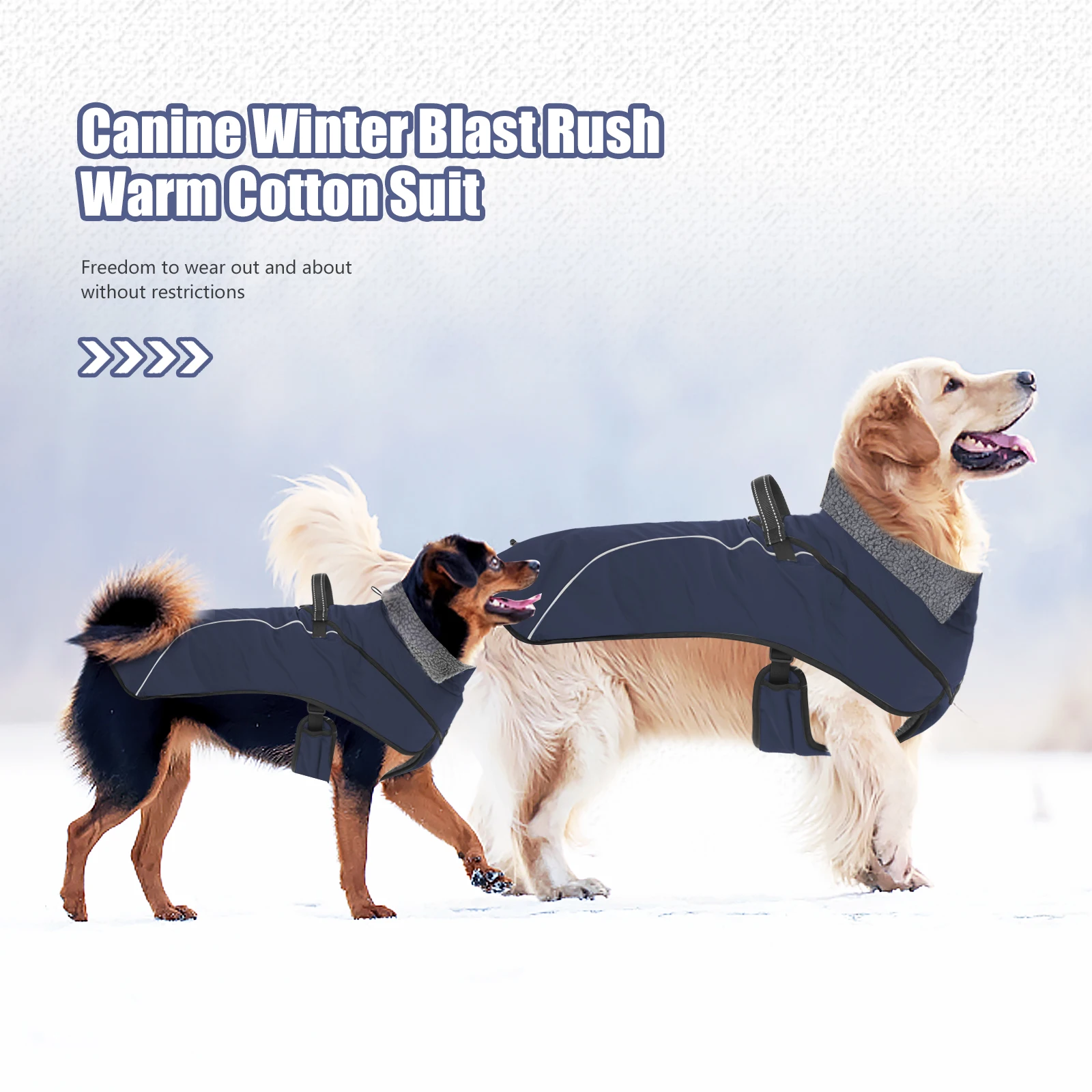 Waterproof Dog Clothes for Medium Large Dogs Winter Warm Clothes Windproof Snow Jacket Clothes Reflective Design Dog Clothing
