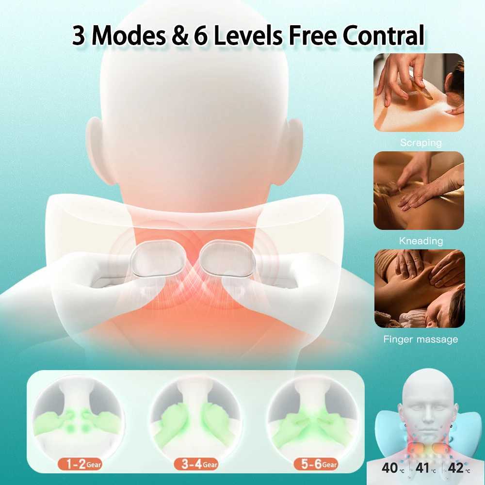 EMS Electric Neck Massager Cervical Point Massage Pillow Massager Relaxing Pillow Massager Hot Compression Neck Care Massage Pain Relief W240819