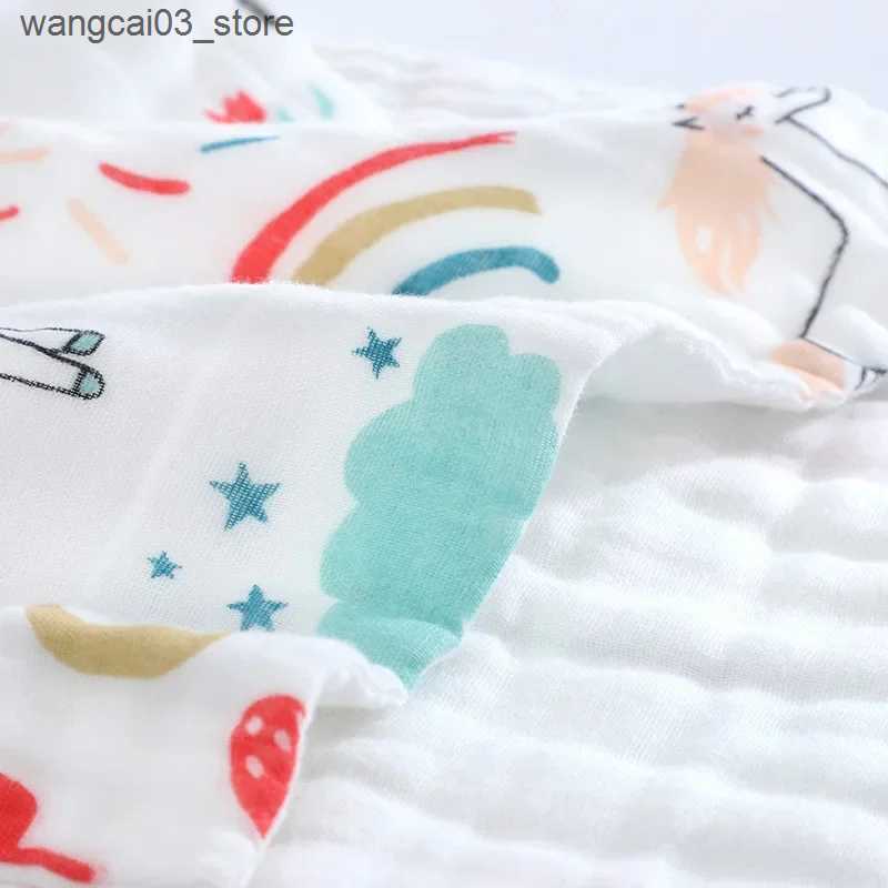 Blankets Swaddling Baby Bath Towel Boy Girl 100% Cotton Baby Towel Blanket For Newborn Baby Bathrobe 6 Layers Gauze Washcloth Infant Swaddle L240910