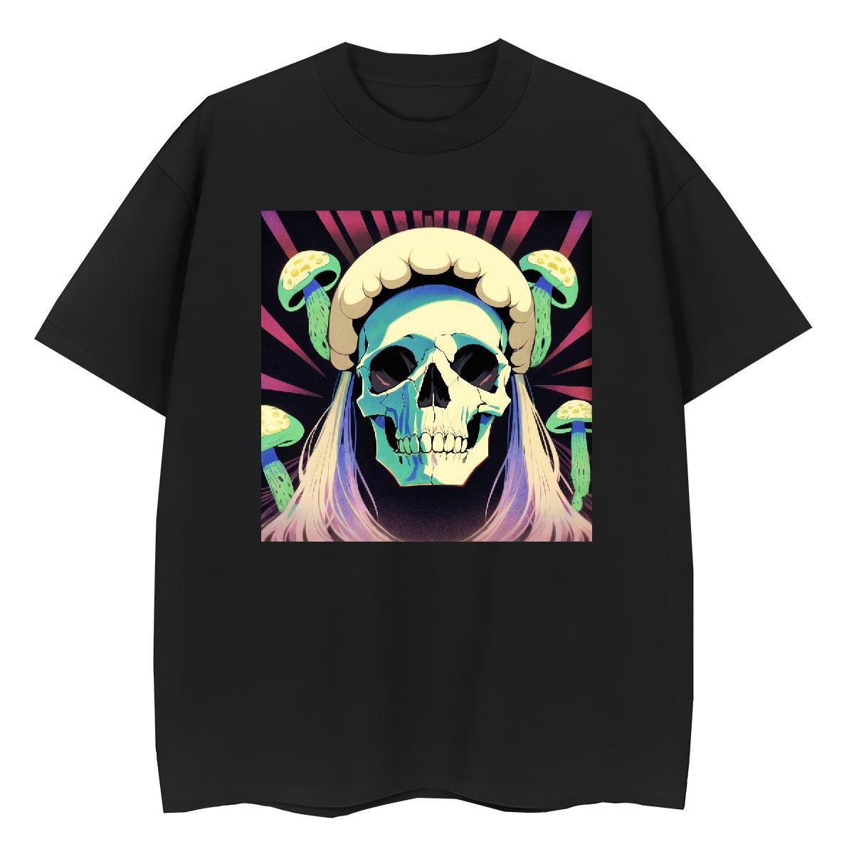 Fashion Woman T Shirts 230g Pure Cotton Breathable Crew Neck Sports Street Wear skull Unisex Tshirts Loose Plus Size Custom Clothes