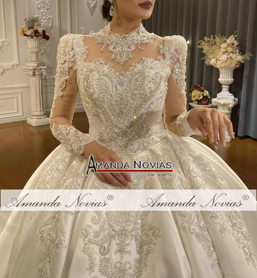 Amanda Novias Crystal Satin Wedding Dress