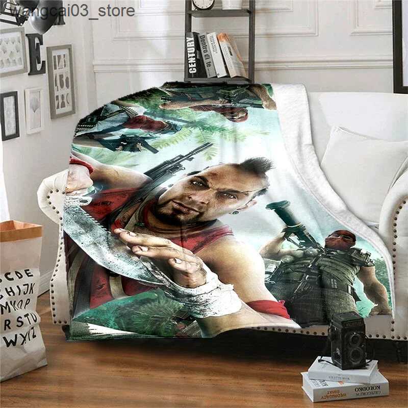 Blankets Swaddling Childrens Flannel Blanket Game Farcry Cartoon Fire Farm High Quality Soft and Comfortable Home Travel Blankets L240910