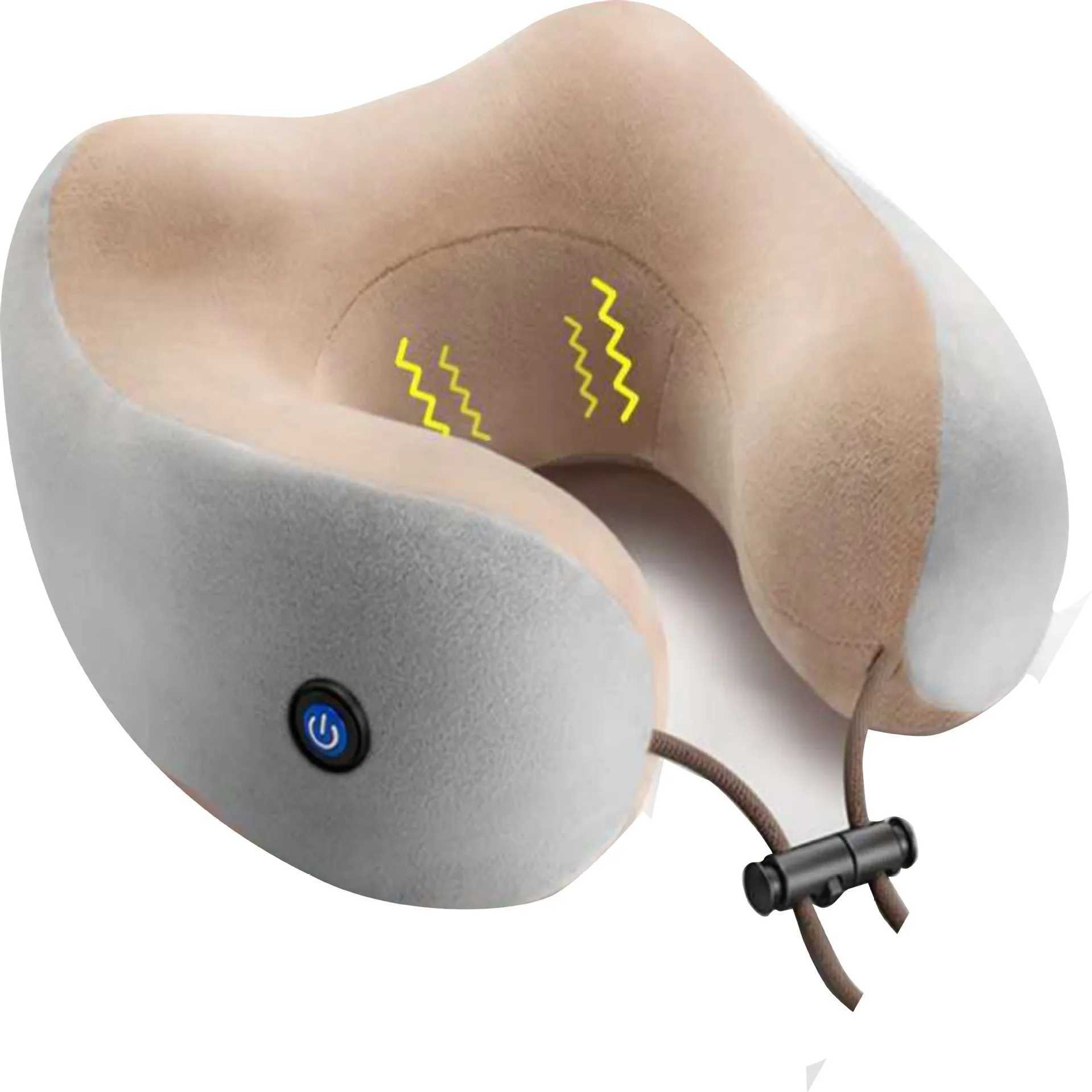 Rechargeable neck protection electric U-shaped kneading massage neck pillow multifunctional household car heating neck massager W240819