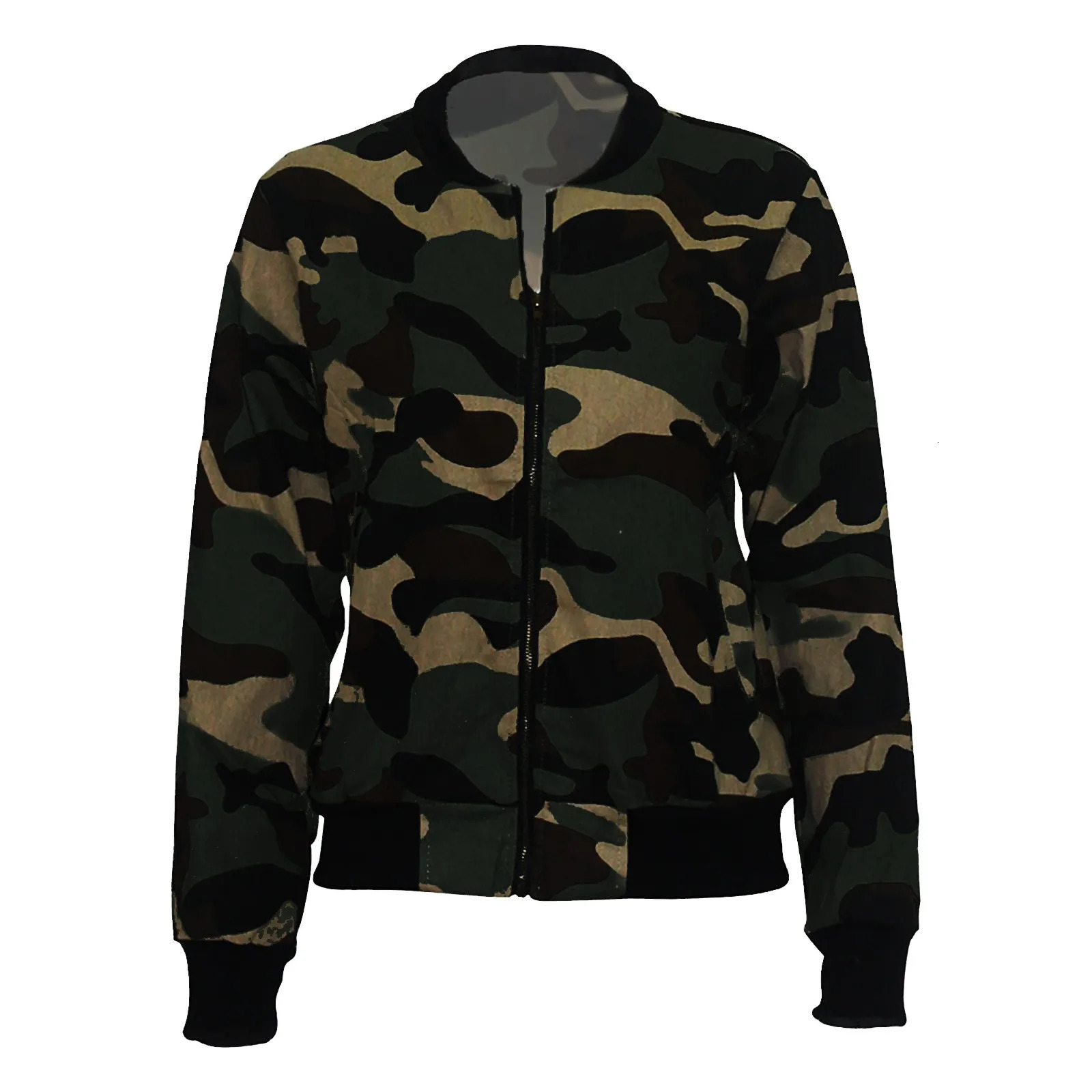 Womens 2024 casual camouflage jacket with pockets sexy cool V-neck long Abrigos Inviernno Mujer 2024 241010