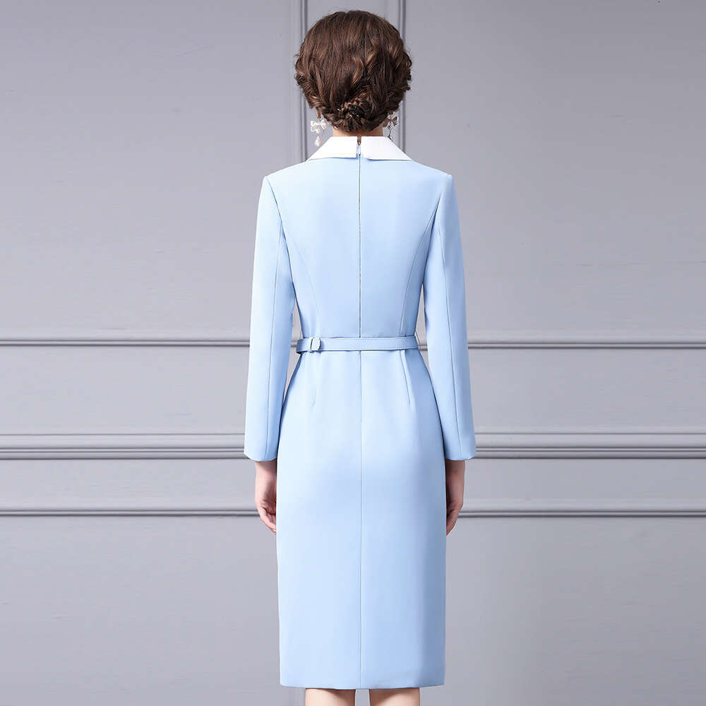 color blocked waist slimming suit with split hips professional and capable temperament womens dress 2024 new style