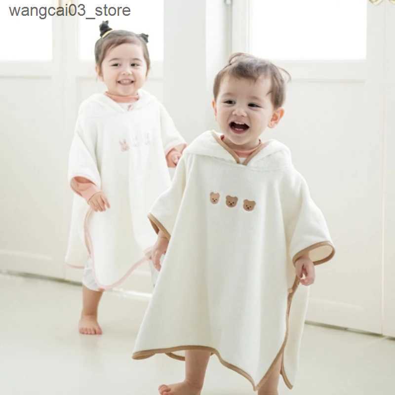 Blankets Swaddling Kids Cape Bath Towel Hooded Poncho Super Absorbent Microfiber Beach Towel Bear Cloak Baby Items Newborn Bathrobe Swaddle Blanket L2