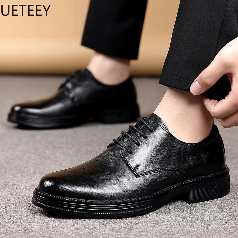 Leather shoes leather shoes mens shoelaces non slip and lightweight UETEEY classic explosion-proof style leather casual 241007