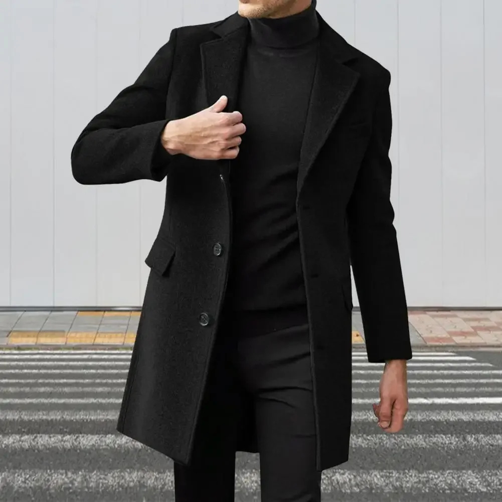British style longsleeved woolen coat autumn and winter mens trendy Casual Business Jackets Man Warm Coat Outerwear 241011