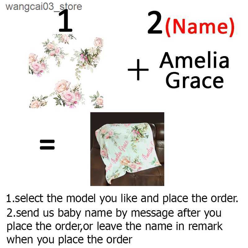 Blankets Swaddling Name Personalized Flannel Fleece Baby Blanket Swaddle Wrap For Newborn Boy Girl Baby Bedding Birthday Gift Idea L240910