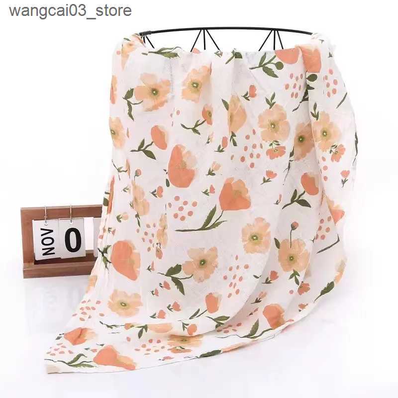 Blankets Swaddling Multi-function Soft Comfortable Breathable Printed Bamboo Cotton Muslin Swaddle Blanket Newborn Baby Wrap Stoller Nursing Cover L24
