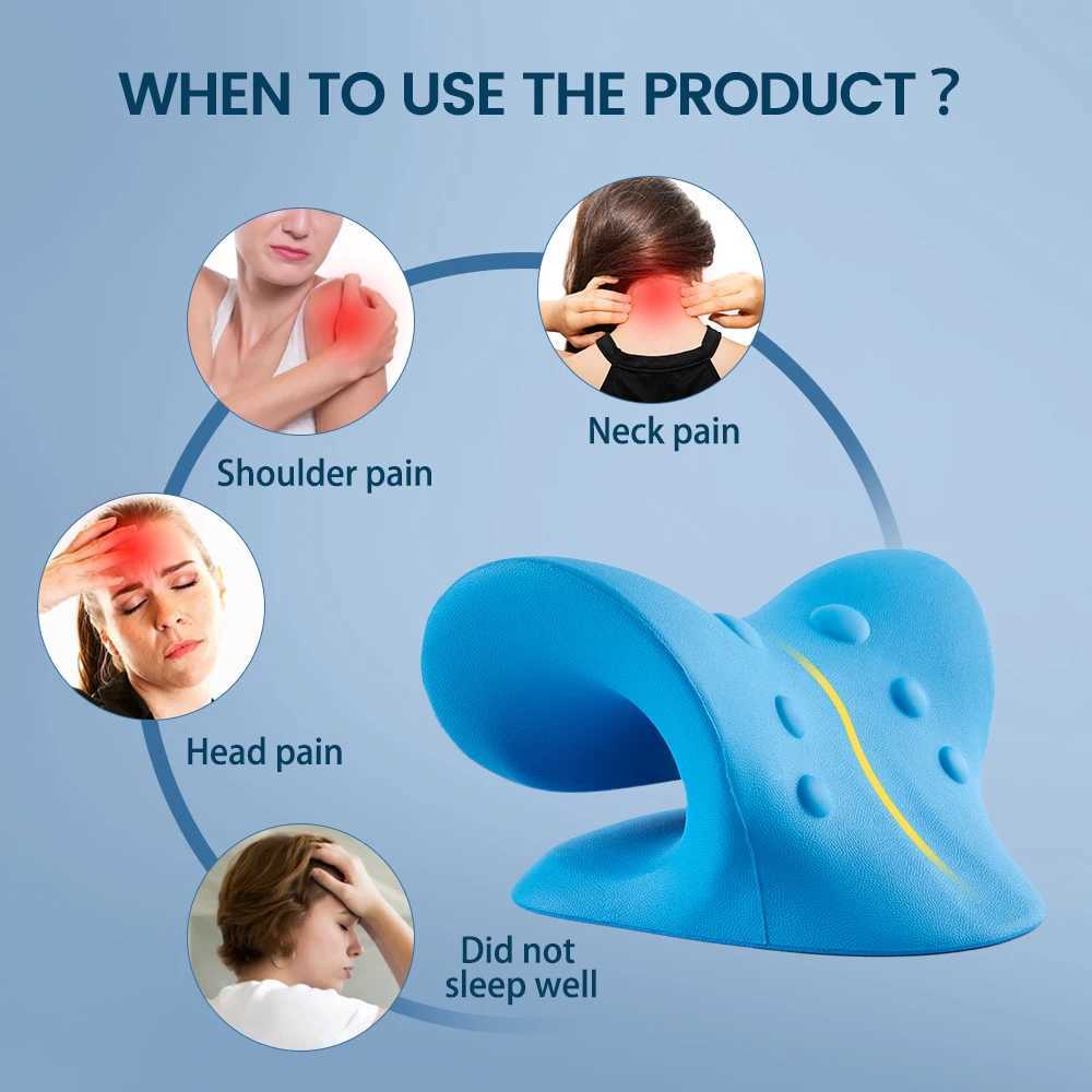 Hot neck stretching machine for relieving neck pain orthopedic nursing traction equipment pillow heating shoulder relaxation finger pressure massager 