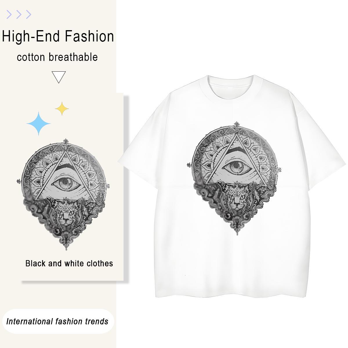 Custom Woman T Shirts 230g Pure Cotton Breathable Soft Hip Hop eye of the devil Womens Tshirts 5A Custom Printed Polos