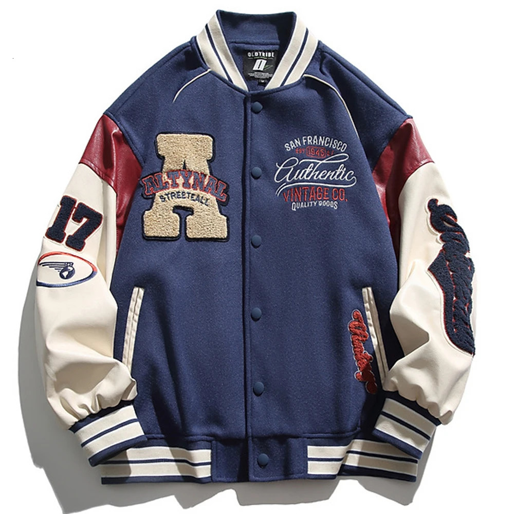 Baseball uniform jacket mens letter embroidery streetwear university retro Harajuku casual college spring and autumn unisex style 241011