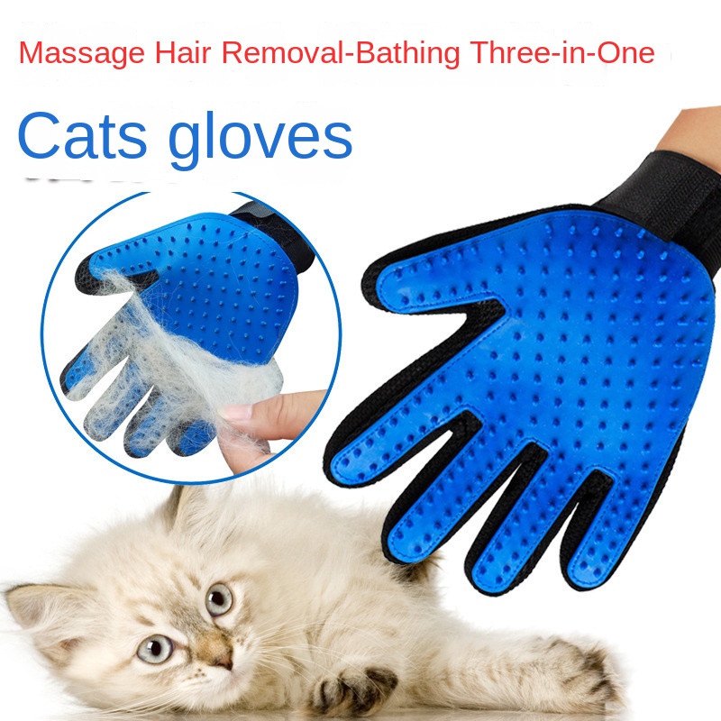 Gloves Pet Cat Grooming Gloves Animal Hair Removal Brush Removal Gloves Dog Cat Bath Cleaning Massage Tools Silicone Gloves
