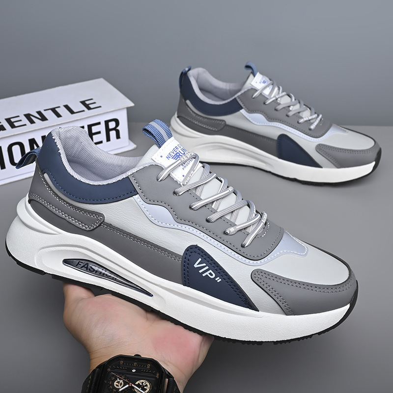 New Soft Sole Mesh Men's Summer Trend Comfortable Running and Sports Versatile Leather Surface Anti slip Casual Shoes