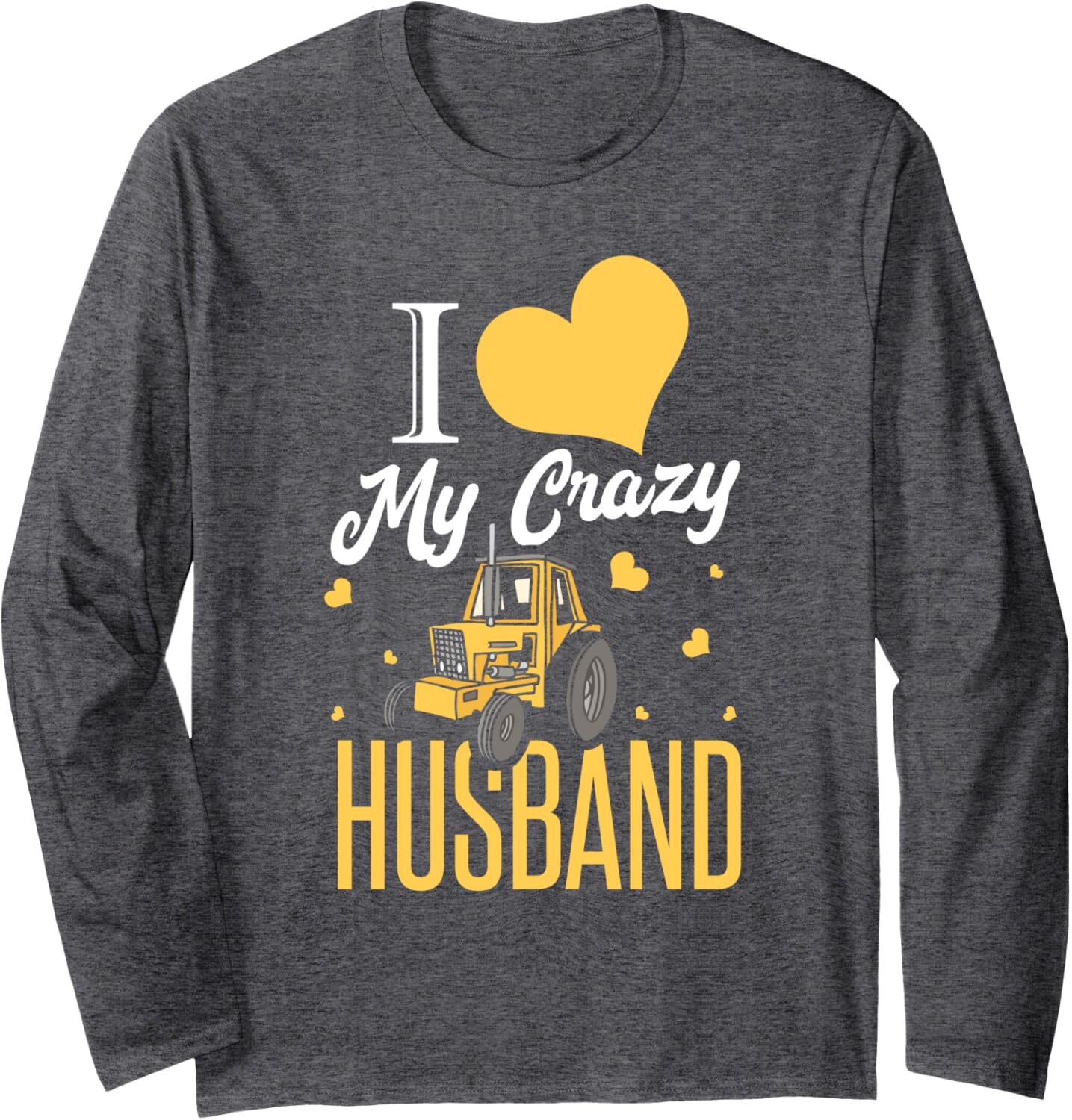 Long Sleeve Shirts for Men sweatshirt Vintage Farming I Love My Crazy Husband Farmers Wife Gift Long Sleeve T-Shirt T shirt Tee Streetwear Casual tops