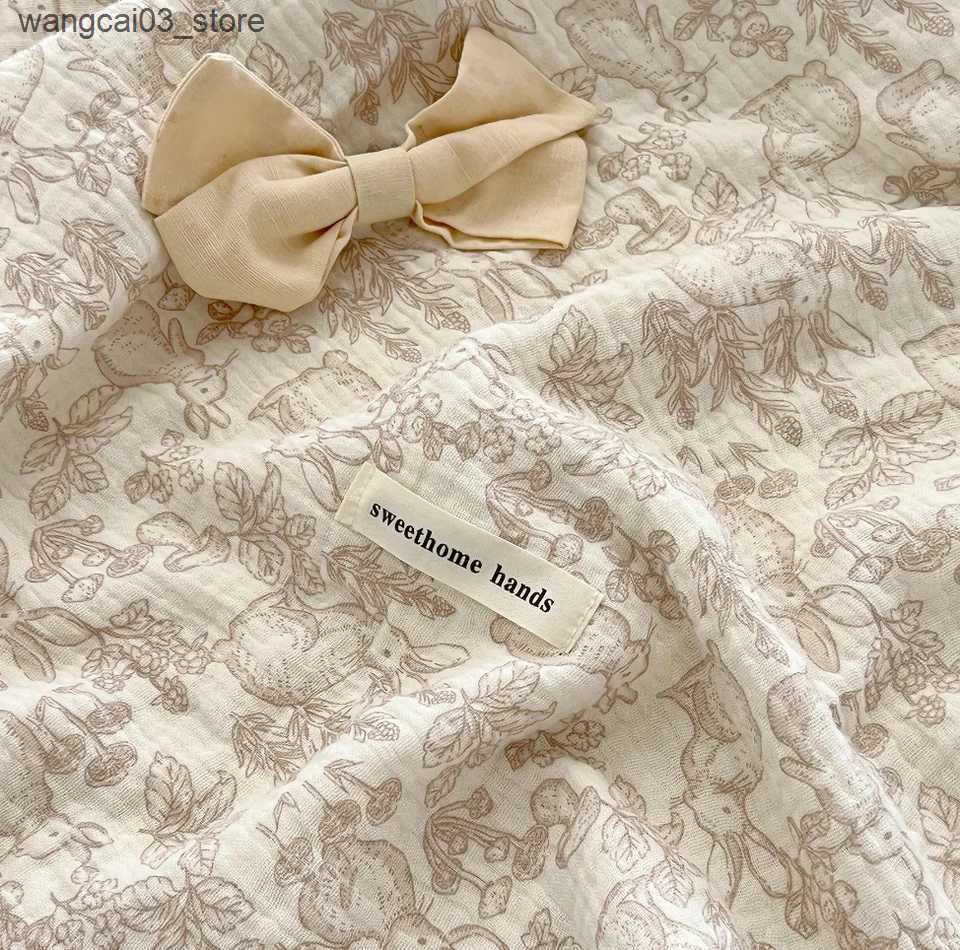 Blankets Swaddling Summer Baby Blanket Newborn Muslin Swaddle Blankets Boy Girl Cotton Baby Receiving Blanket Toddler Sleeping Cover Crib Quilt L24091