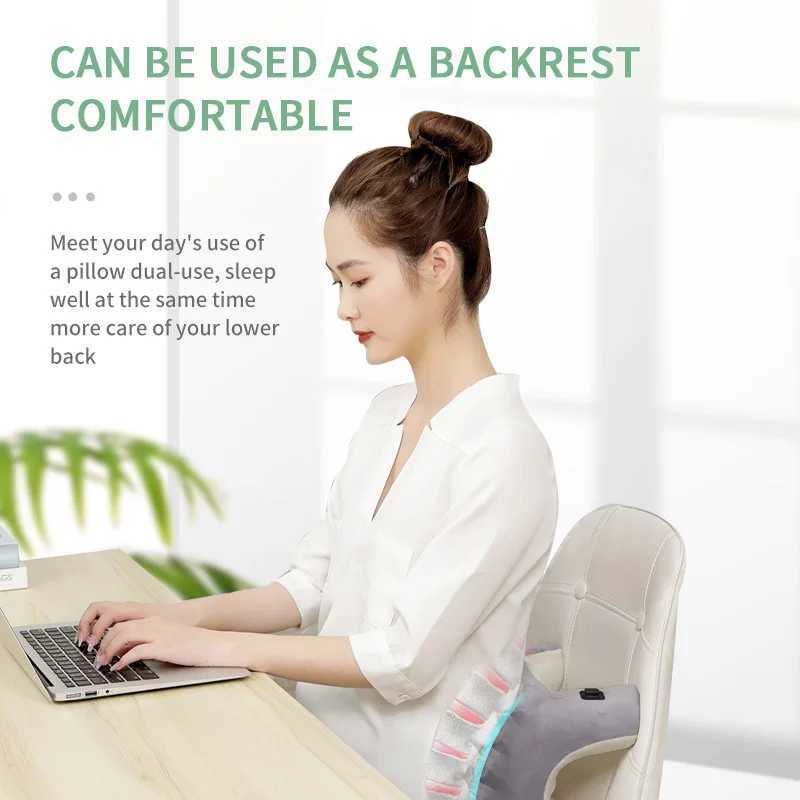 Bluetooth back massage pillow electric head waist neck body massager car back waist spine with heating vibration charging W240819