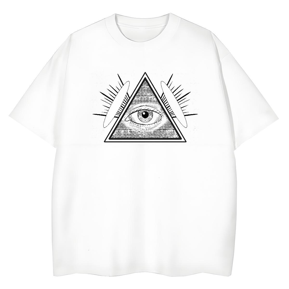 2024 DIY Womens T Shirts 230g Pure Cotton Short Sleeve O-Neck Street Casual eye of the devil Women Tshirts High quality Custom Print Oversized Top Shi