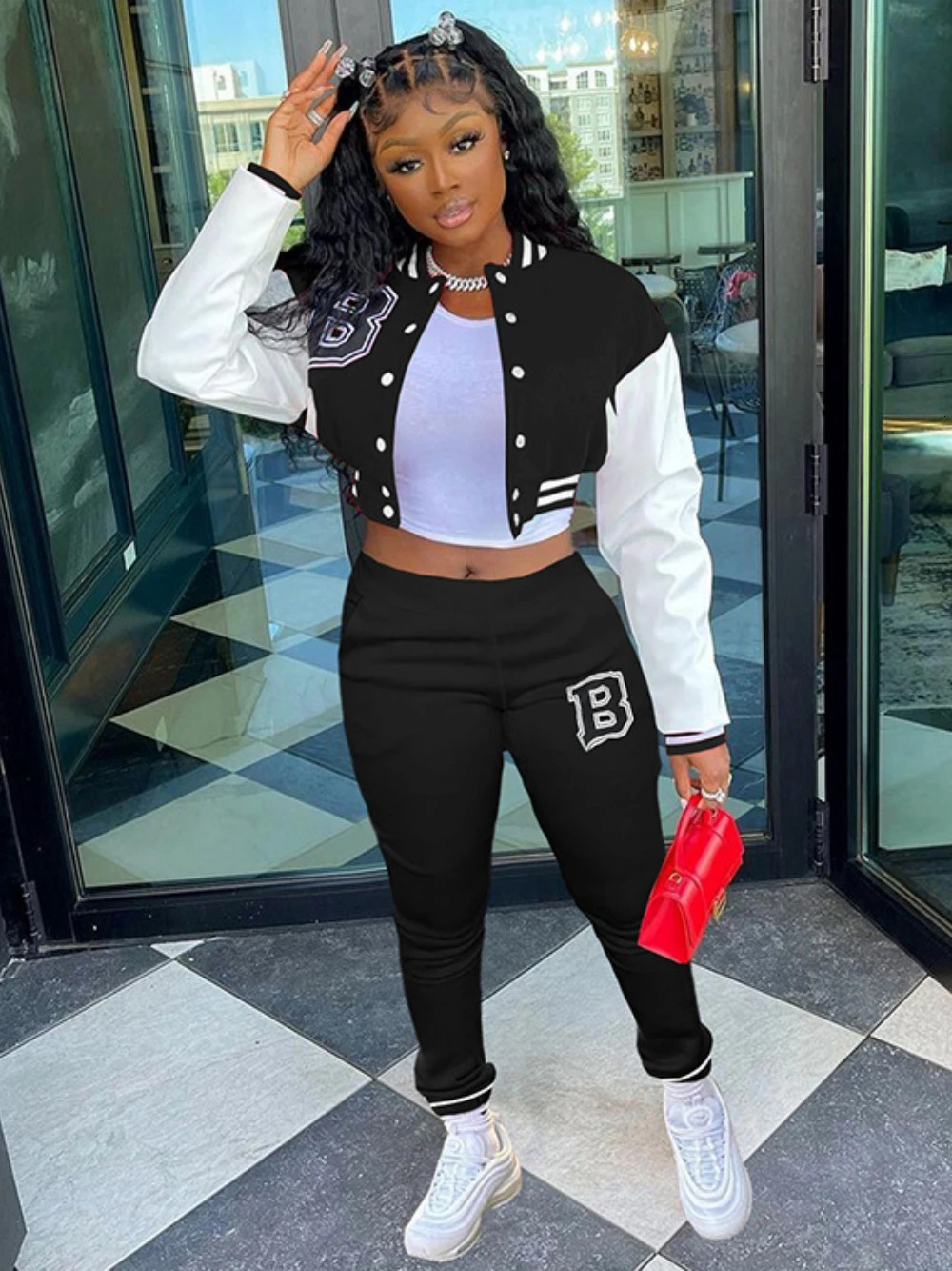 Casual womens printed suit long sleeved waist jacket fashionable and loose fit mens comfortable suit two-piece set 241010