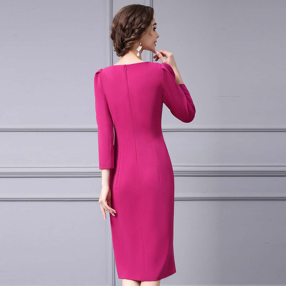 2024 new autumn heavy industry nail bead design feeling slim fit and slimming bag skirt dress high-end goddess style dress