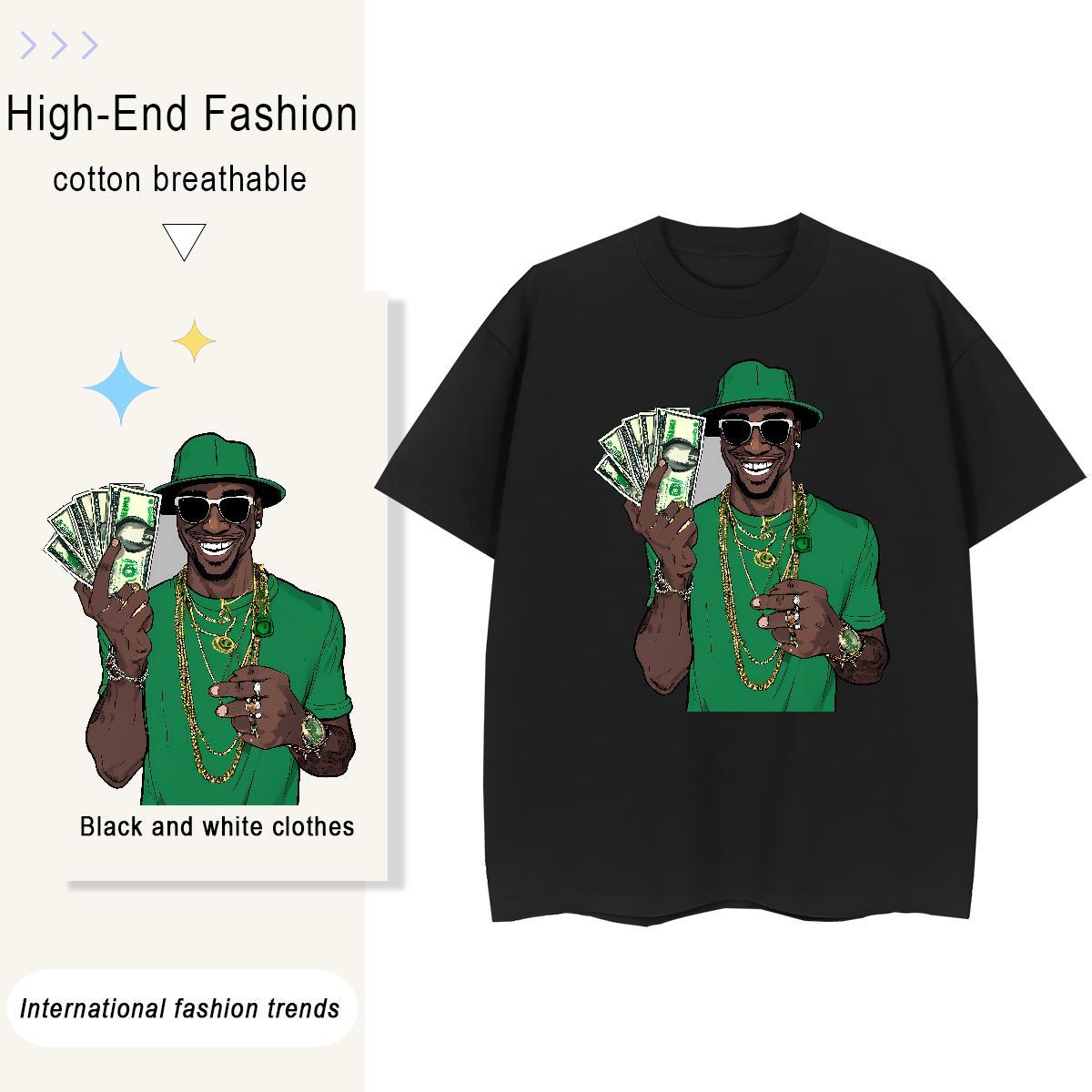 Factory Direct T Shirt For Woman 230g Pure Cotton Comfortable Casual Daily Wear money Women Tees 5A Custom Cartoon Tees Shirts