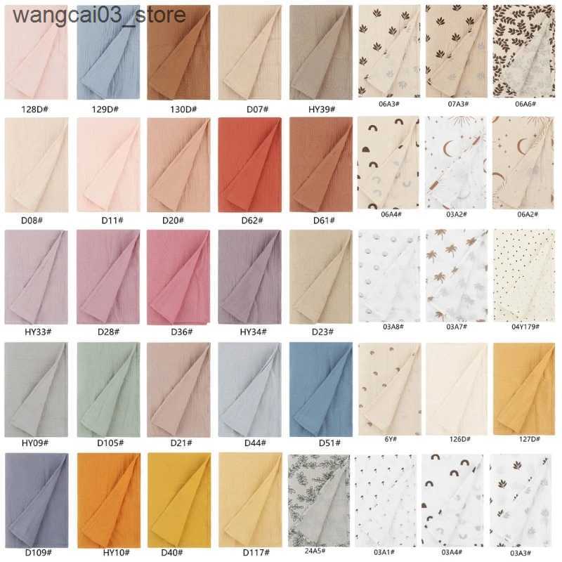Blankets Swaddling 120120cm Muslin Swaddle Crinkle Cotton Gauze Ruffle Baby Burp Cloths Baby Blanket Throw Blanket Muslin Diapers Babi Bath Towel L240