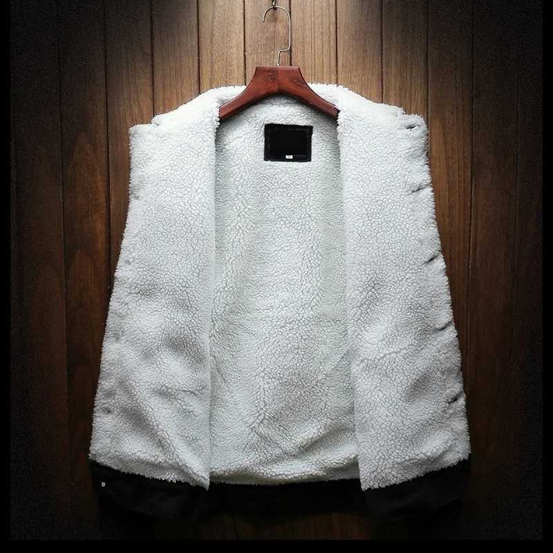 Plush long sleeved denim jacket mens winter denim cotton jacket wool Korean fashion style thick jacket W241011