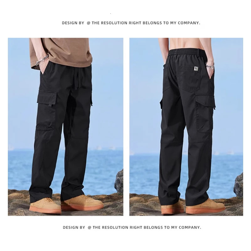 Mountain Over Mens Summer Slimming N Retro Fashion Loose Summer Straight Casual Pants 241011