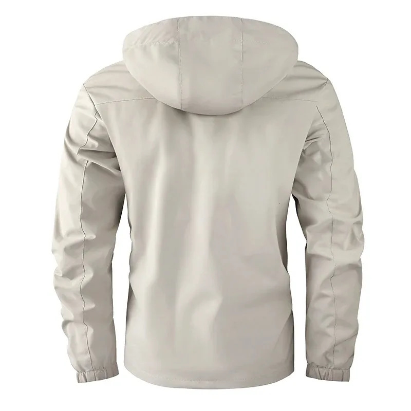 Mens Casual Fashion Hoodie Trend Soft Shell Autumn And Winter Coat Outdoor Sports Warm Windproof Waterproof Fleece Jacket 241011
