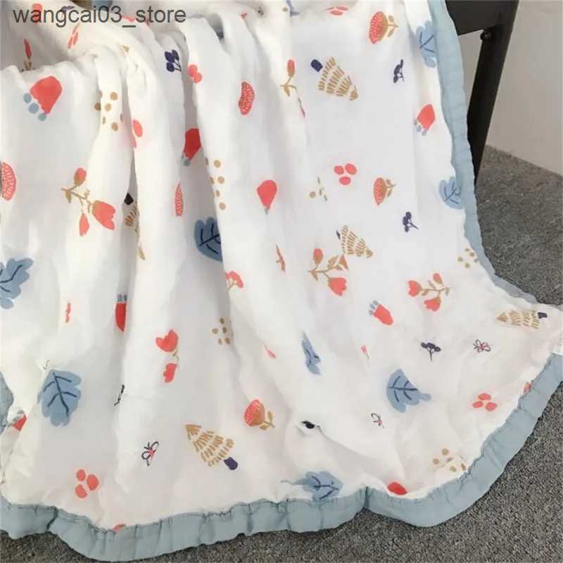 Blankets Swaddling 115*115cm 8 Layers Bath Towel Swaddle Wrap Baby Bedding Blanket Newborn 70% bamboo Muslin Swaddle Baby Blankets Swaddling L240910