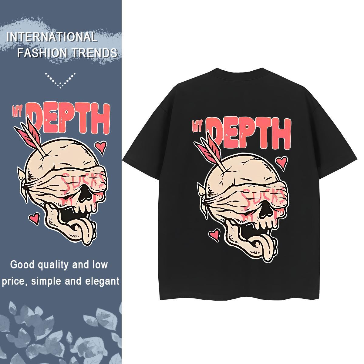 Fashion New T Shirts Women 230g Pure Cotton Crew Neck Sports Casual halloween Unisex Tshirts Soft Anime Top Tees