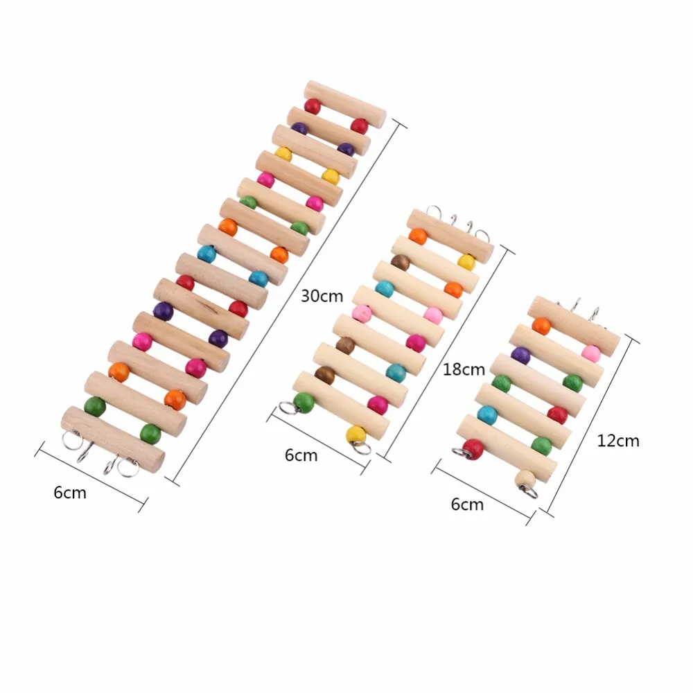 Wooden Hamster Climbing Stairs Parrot Hamster Play Toys Guinea Pig Chinchilla Seesaw Sports Play Toys Small Pet Products
