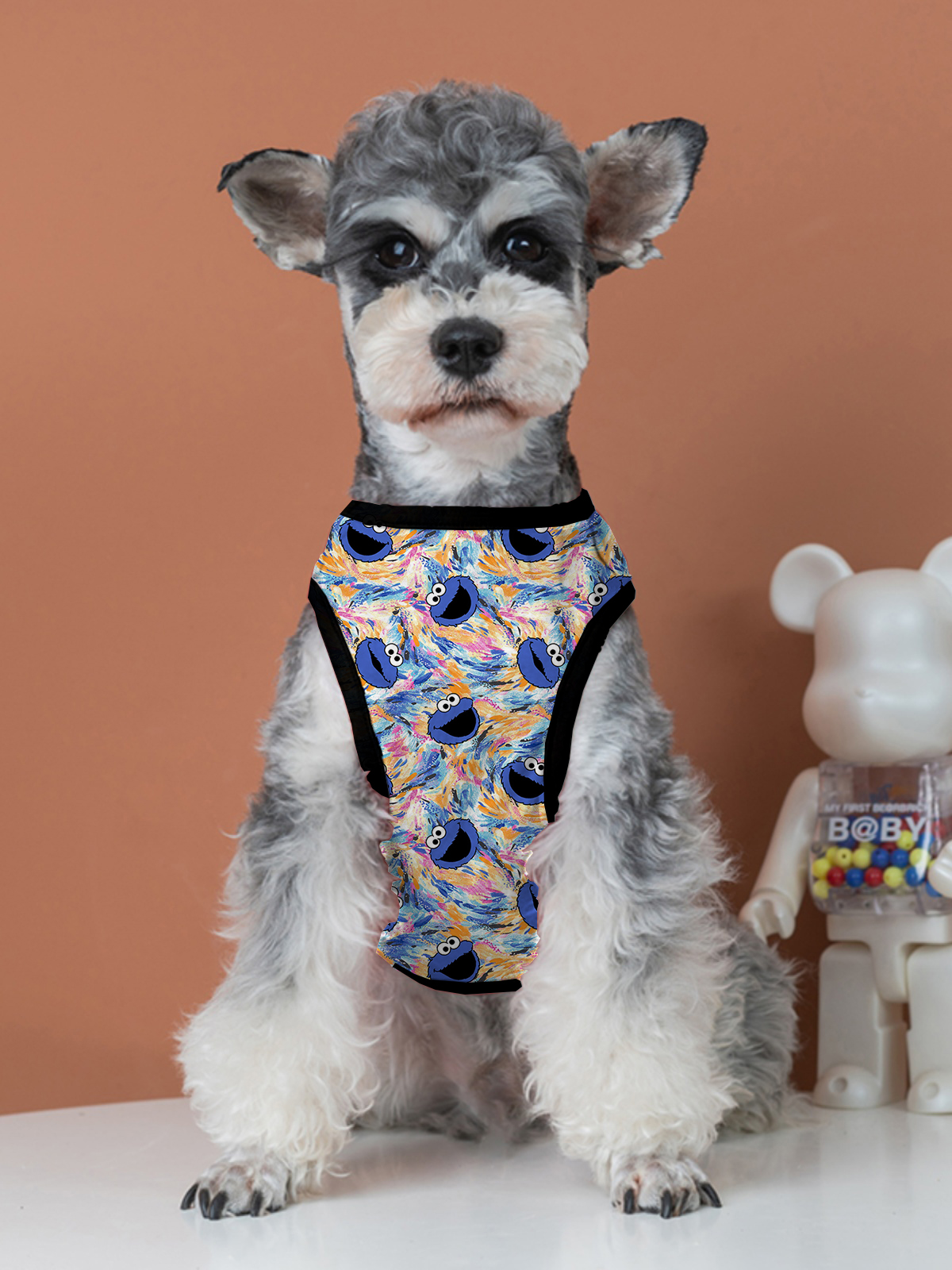 Spring Puppy Clothes Summer Dog Vest Small Dog Cartoon Print Dog Vest T-Shirt Clothing Suitable for Chihuahua