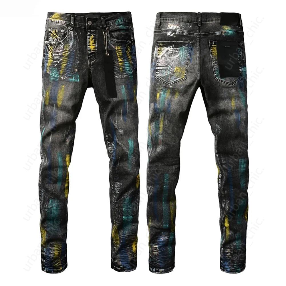 Designer Biker Slim Fit Motorcycle Bikers Denim For Mens rinsing make old Hip hop womens street Fashion Mans Black Pants Jeans Womens