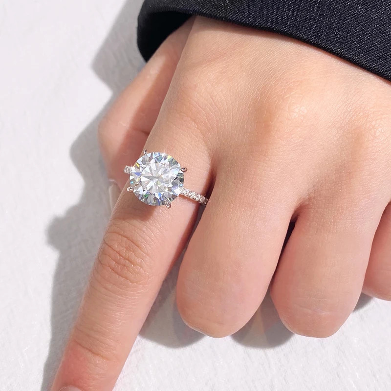 DW Sparkling 1-5ct Large Mo Silica Diamond Ring Womens Card Real 925 Pure Silver Wedding Jewelry 240929