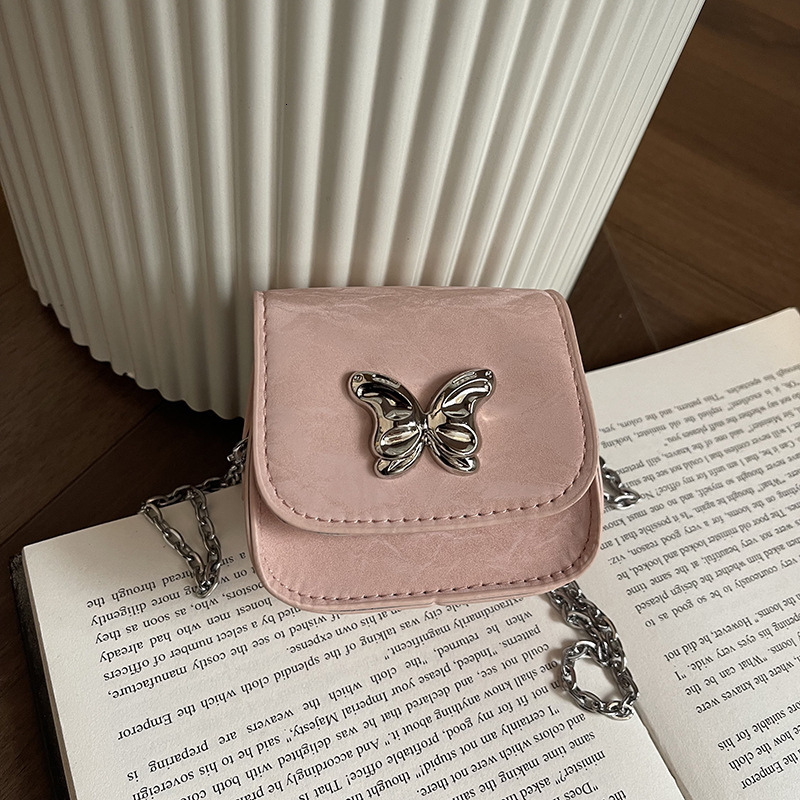 Casual Small for Women Summer New Mini Lipstick Slant Cross This Year's Fashion Butterfly Chain Shoulder Bag