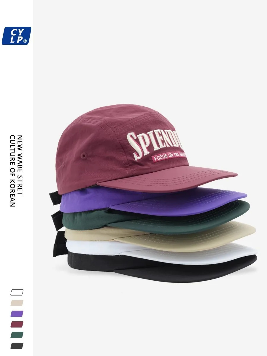 SpringSummer Thin Quick Drying Letter Flat Eaves Hat Womens Embroidered Soft Top Sunscreen Baseball Five Piece Set 241009