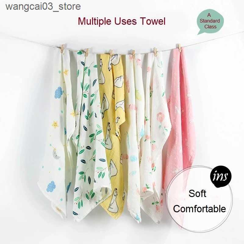 Blankets Swaddling Organic Cotton/Bamboo Cotton Muslin Swaddles Wrap Burpy Towel Scarf Bibs Muslin Baby Blankets Newborn Diaper Pielucha 60*60cm L2409