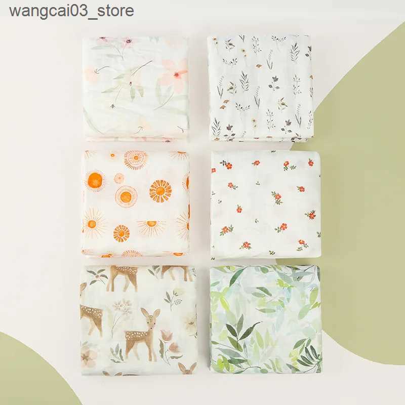 Blankets Swaddling 47x47 Inches Swaddle Blanket Baby Blanket Newborn 70% Bamboo 30% Cotton Muslin Swaddle Neutral Receiving Wrap L240910