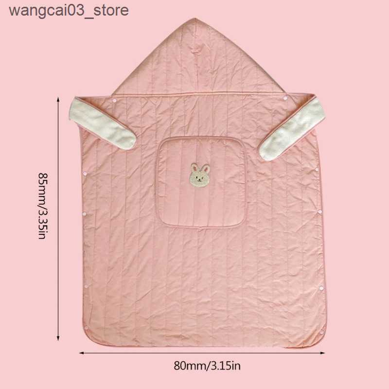 Blankets Swaddling Toddler Blanket Newborn Outerwear Pushchair Swaddling Blanket Hooded Towel Coral Fleece Sleep Sack Babies Travel Gear L240910