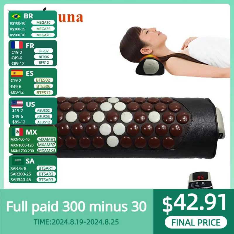 Jade Pillow Electric Stone Neck Massage Pillow Relieves Insomnia Relieves Pain Hot Stone Treatment Adjustable Temperature 30-70 C W240819