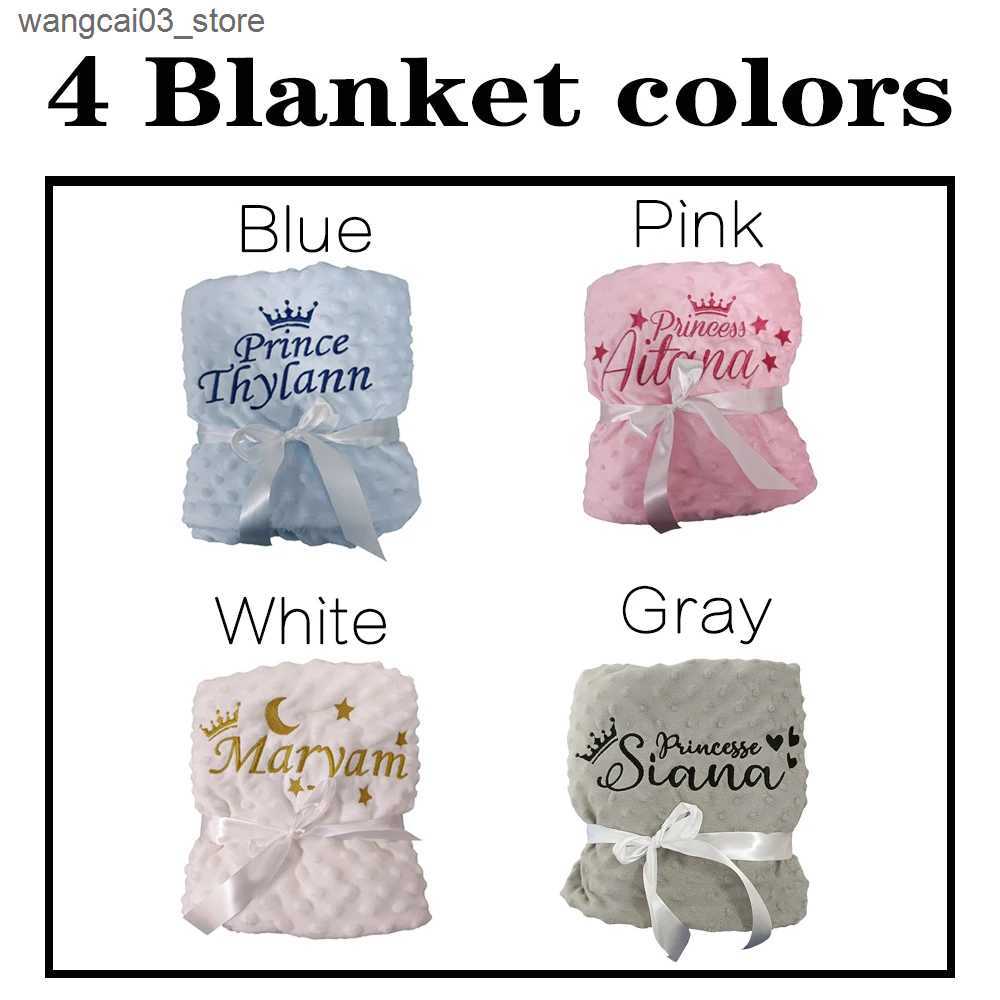 Blankets Swaddling Name Personalized Toddler Crib Bed Stroller Fleece Blanket For Newborn Baby Swaddle DIY Custom Kids Birthday Gift Present L240910
