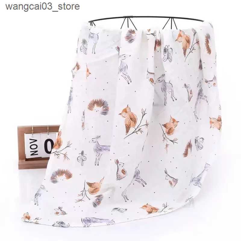 Blankets Swaddling Multi-function Soft Comfortable Breathable Printed Bamboo Cotton Muslin Swaddle Blanket Newborn Baby Wrap Stoller Nursing Cover L24