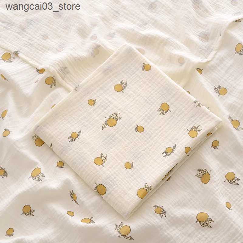 Blankets Swaddling Ins Baby Blanket Muslin Swaddle 2 Layer Cotton Receive Blankets for Newborn Bath Towel Summer Bedding Baby Items Mother Kids L24091