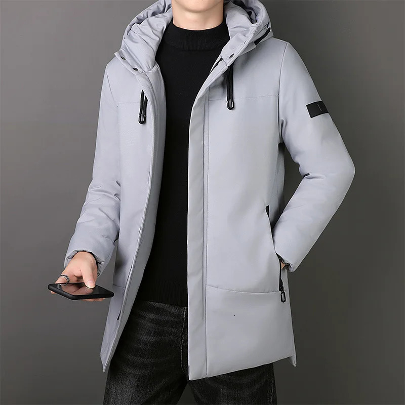 hoodie casual fashion long thick coat Parkas jacket mens winter windproof coat mens clothing high-quality 241007
