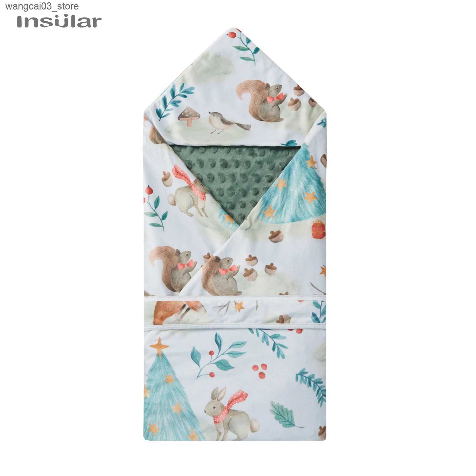 Blankets Swaddling New Style Baby Hooded Blanket Warm Swaddling Wrap Winter Newborn Quilt Babe Toddler Nap Blanket Infant Bedding Baby Shower Gift L24